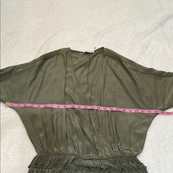 RAMY BROOK Sage Green Long Sleeve Gathered Dress Size S - Picture 12 of 12
